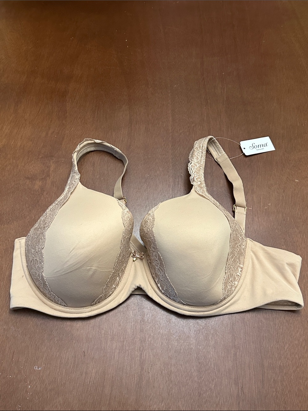 SOMA Intimates Women's Embraceable Full Coverage Lace Trim Bra 42C